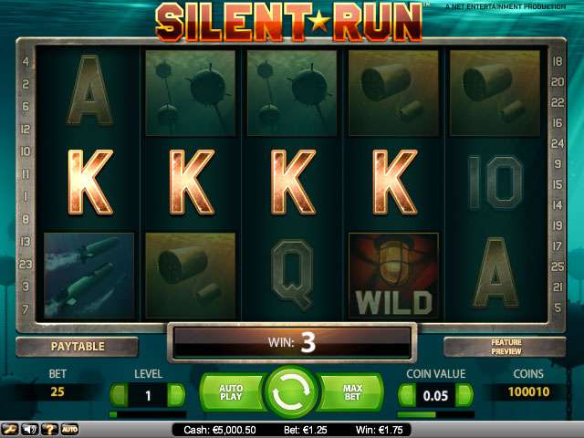 online spielautomaten Silent Run, NetEnt