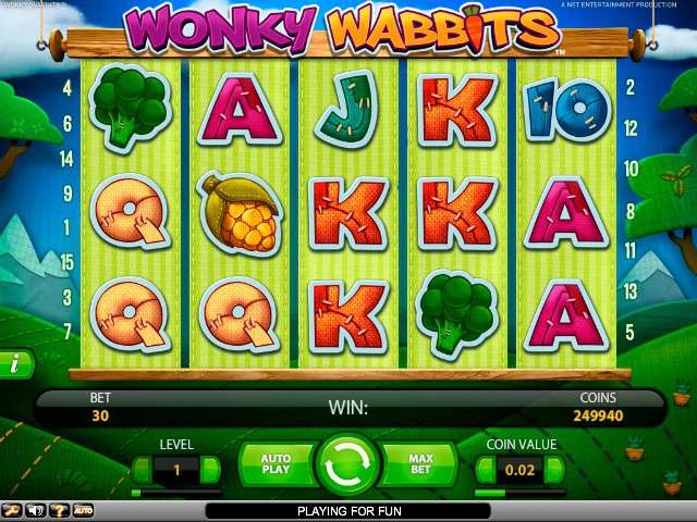 Wonky Wabbits netent spielautomaten online screenshot