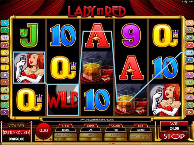 Lady in Red Automaten Herz Spielautomaten SS Microgaming