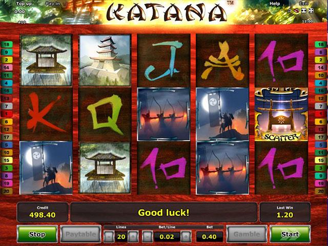 Spielautomaten kostenlos spielen Katana Novomatic SS - Automatenherz.com