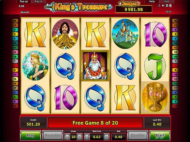 Spielautomaten kostenlos spielen Kings Treasure Novomatic SS - Automatenherz.com