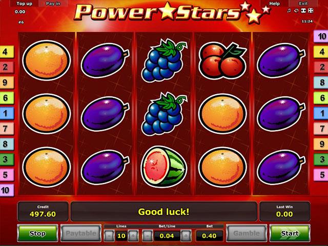 Spielautomaten kostenlos spielen Power Stars Novomatic SS - Automatenherz.com