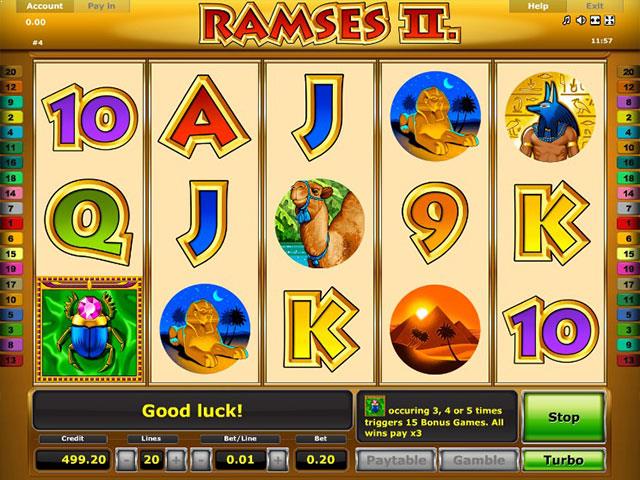 Spielautomaten kostenlos spielen Ramses II Novomatic SS - Automatenherz.com